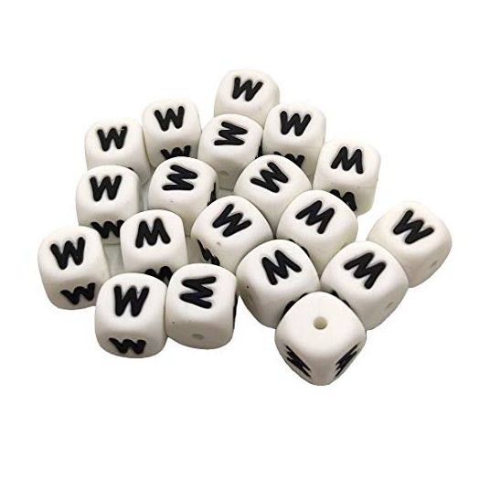 50pcs 12mm Silicone Alphabet Letter Beads Cube 26 Silicone Letter Beads for Mom Necklace DIY Beading Jewelry Making Name Bracelets Necklaces Accessories