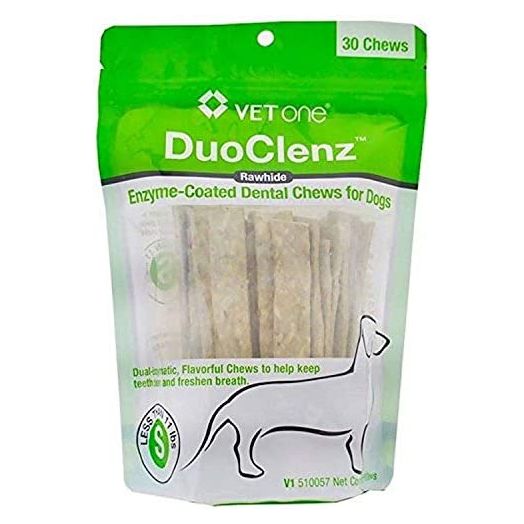VetOne DuoClenz EnzymeCoated Dog Dental Hygiene Chews for Small Dogs - Clean Teeth & Freshen Breath - 30 Count
