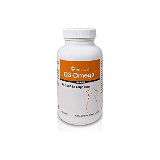 VetOne O3 Omega Capsules Nutritional Supplement with Omega 3 Fatty Acids | Builds Immune & Joint Health | Promotes Healthy Skin & Coats | Large Dogs (60 Count Softgels)