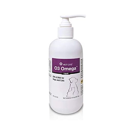 VetOne: O3 Omega Liquid Nutritional Supplement with Omega 3 Fatty Acids | Available for Cats & Dogs Builds Immune & Joint Health | Promotes Healthy Skin & Coats | 8 oz Pump Bottle