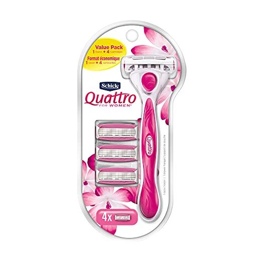 Schick Quattro for Women with 1 Razor and 4 Razor Blade Refills (Value Pack)