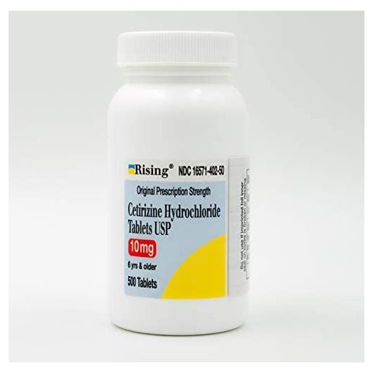 Rising Pharma - Cetirizine HCL 10 mg - Antihistamine Seasonal Allergy Tablets - 500 tablets