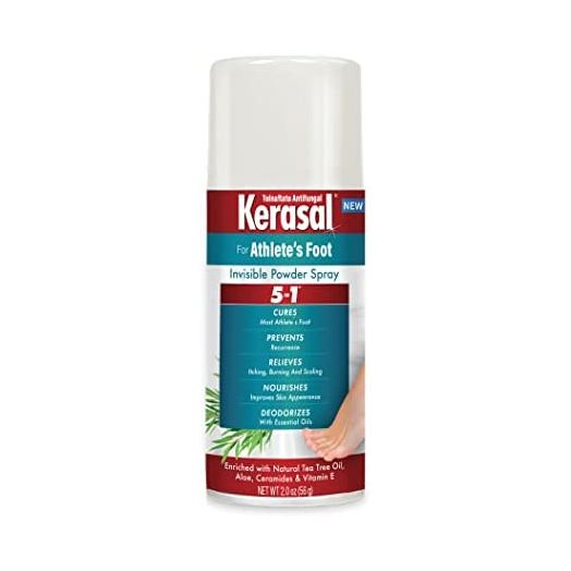 Kerasal 5-In-1 Athlete's Foot Invisible Powder Spray, Athlete's Foot Spray, 2 oz