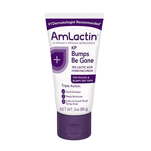 AmLactin KP Bumps Be Gone Hydrating Cream, Moisturizing Cream For Rough and Bumpy Dry Skin, 3 Oz Tube