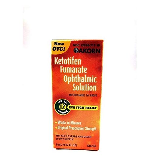 **Zaditor Generic** Ketotifen Antihistamine Eye Drops 0.025%, 5mL (Pack of 2)