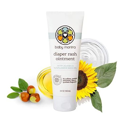 Baby Mantra Diaper Rash Ointment - EWG Verified Diaper Cream made with Natural, Hypoallergenic Ingredients - Best for Newborns, Babies, and Toddlers with Sensitive Skin - 3.4 Ounce Tube