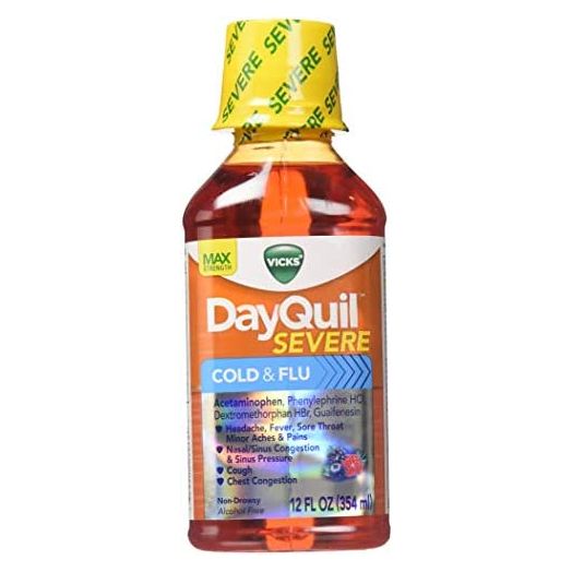 Vicks Dayquil Severe Cold & Flu Relief Liquid, 12 oz (Pack of 2)
