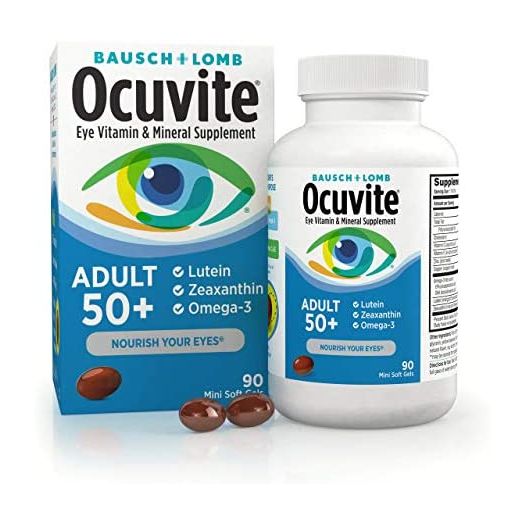 Ocuvite Eye Vitamin & Mineral Supplement, Contains Zinc, Vitamins C, E, Omega 3, Lutein, & Zeaxanthin, 90 Softgels