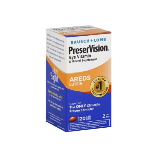 PreserVision AREDS Lutein Eye Vitamin & Mineral Supplement, Beta-Carotene Free, Soft Gels, 120 ct