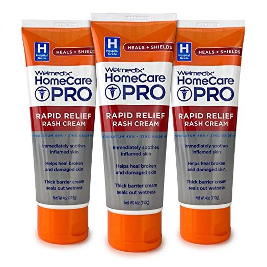 Welmedix Rapid Relief Diaper Rash Cream with Zinc Oxide, Hospital Grade Barrier Cream for Adults, and Babies with Fragile or Sensitive Skin (4oz Tube, Pack of 3)