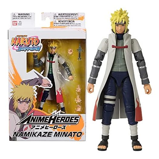 Anime Heroes Official Naruto Shippuden Action Figure - Namikaze Minato - Poseable Action Figure with Swappable Hands and Accessories 36905