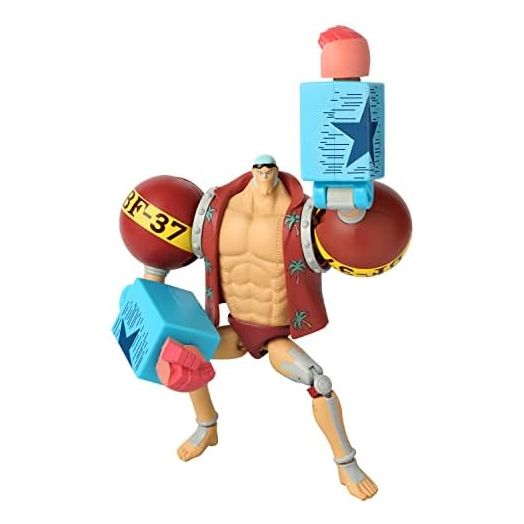 Anime Heroes One Piece Figures Franky Action Figure | 17cm Articulated with Accessory Display Stand Bandai Pirate Toys Range Excellent Gift, (36938)