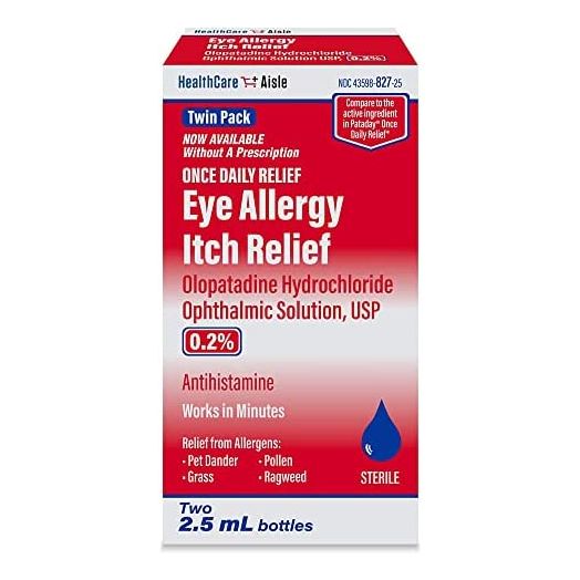 HealthCareAisle Eye Allergy Itch Relief - Olopatadine Hydrochloride Ophthalmic Solution USP, 0.2% – 2.5mL Twin Pack – Eye Allergy Drops