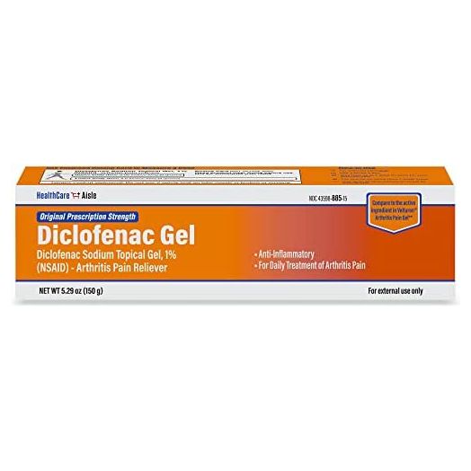 HealthCareAisle Diclofenac Gel, 1%, Arthritis Pain Relief - 150 g tube - Original Prescription Strength (NSAID)