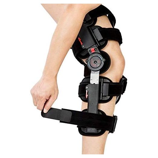 Hinged Knee Brace Rom, Knee Support for Torn Acl, Meniscus Tear, Pcl, Surgery Recovery, Adjustable Post Op Knee Immobilizer, Leg Stabilizer for Man and Women