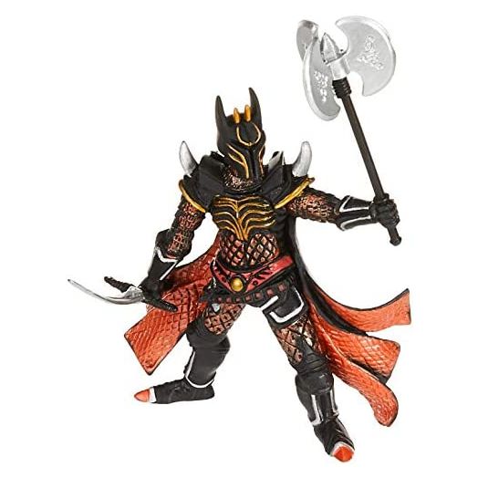 Papo Knight with A Triple Battle Axe Figure, Black/Orange