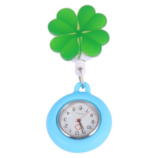 Hemobllo Retractable Nurse Watch, Quartz Watch for Nurses Doctors, Cute Clip On Watch, Hanging Nurse Pocket Watch, Lapel Watch, Green