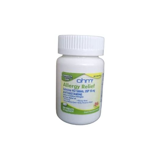 OHM 24-Hour Allergy Medicine (300-Count) Antihistamine for Pollen, Hay Fever, Dry, Itchy Eyes, Allergies | Cetirizine HCl 10mg Tablets