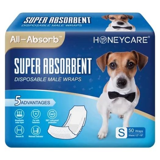 All-Absorb A26 Male Dog Wrap, 50 Count, Small