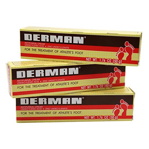 Derman Cream for the Treatment of Athlete's Foot, 3-Pack of 1.76 Oz each, 3 Tubes