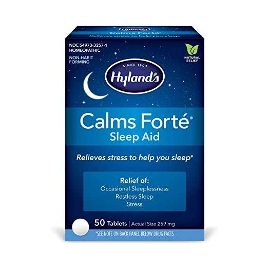 Hyland's Calms Forte' Sleep Aid Tablets, Natural Relief of Nervous Tension and Occasional Sleeplessness, 50 Count