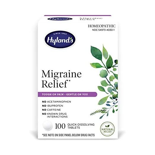 Hyland's Migraine Headache Natural Pain Relief Tablets, Pack of 1, 100 Count