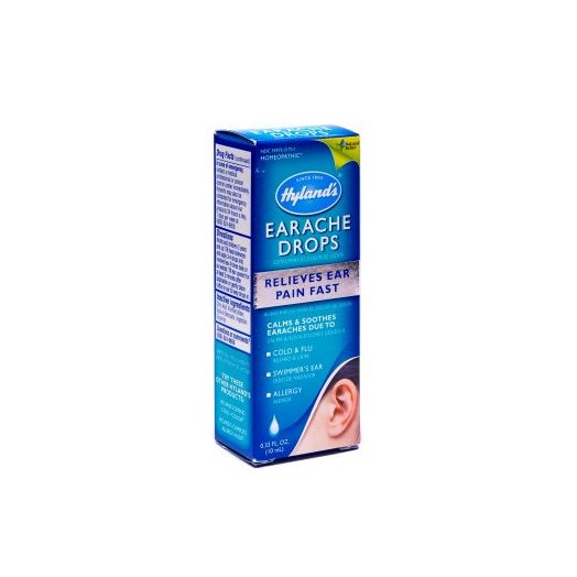 Hyland's Earache Drops, Natural Homeopathic Cold & Flu Earaches, Swimmers Ear and Allergies Relief, 0.33 oz