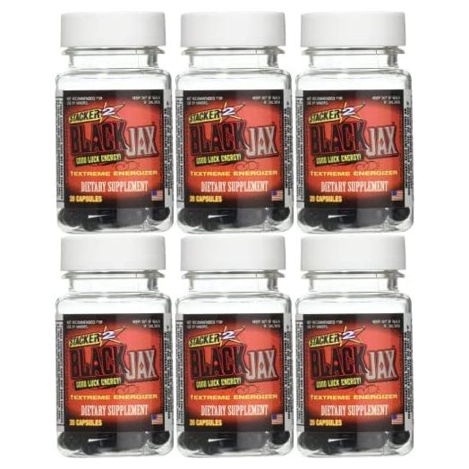 Black Jax Good Luck Energy Extreme Energizer Dietary Supplement 20ct Capsules/Bottle (Lot of 6 X) = 120 Capsules