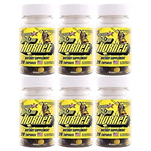 Yellow Hornet Herbal Dietary Supplement 20ct (Lot of 6 X) = 120 Capsules, Capsaicin