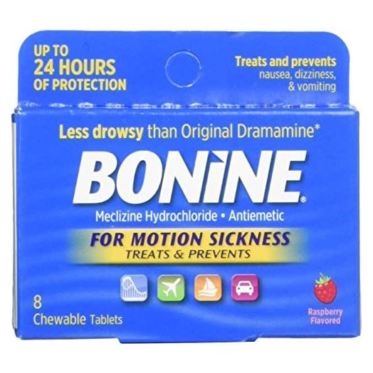 Bonine for Motion Sickness Chewable Tablets, Raspberry Flavored, 8 Each