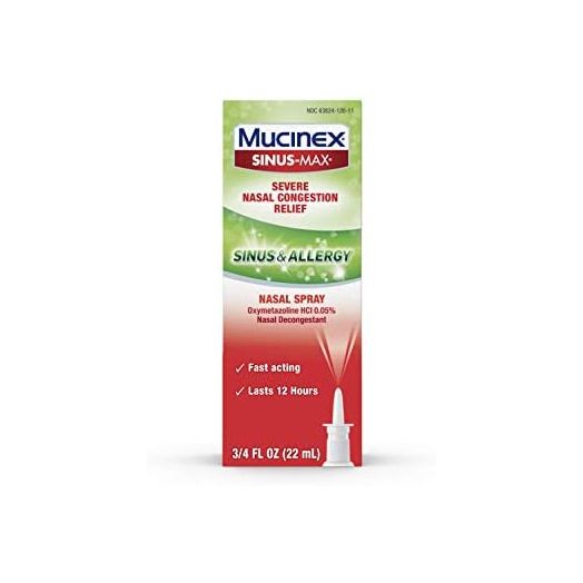 Mucinex Sinus-Max Severe Nasal Congestion Relief Sinus & Allergy Nasal Spray, 0.75 Fl Oz