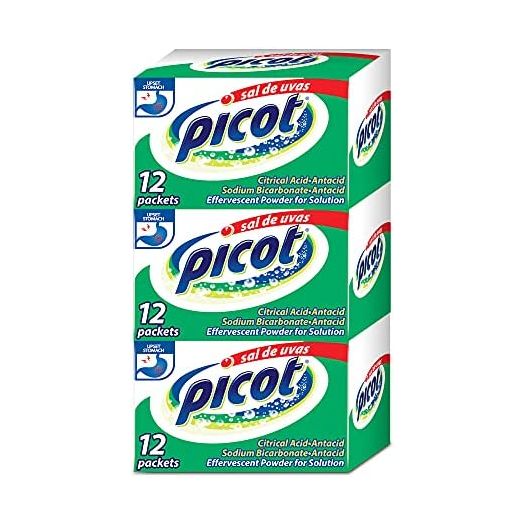 Sal de Uvas Picot, Effervescent Powder Solution, Antacid, 3-Pack of 12 Antacid Packets, 3 Boxes