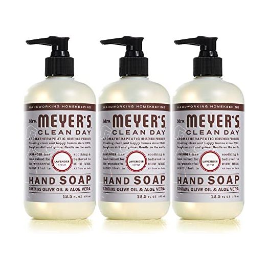 Mrs. Meyer's Hand Soap, Made with Essential Oils, Biodegradable Formula, Lavender, 12.5 fl. oz - Pack of 3