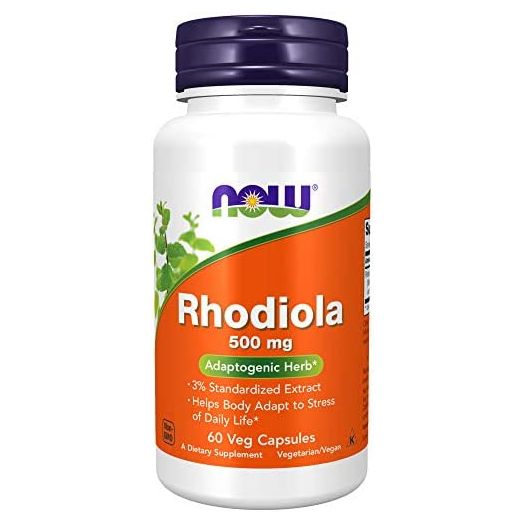 NOW Supplements, Rhodiola 500 mg, Helps Body Adapt to Stress of Daily Life*, Adaptogenic Herb*, 60 Veg Capsules