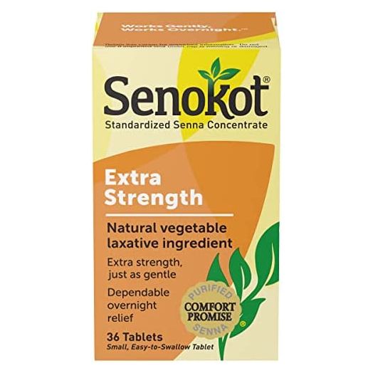Senokot Extra Strength, 12 Tablets, Natural Vegetable Laxative Ingredient for Gentle Dependable Overnight Relief of Occasional Constipation