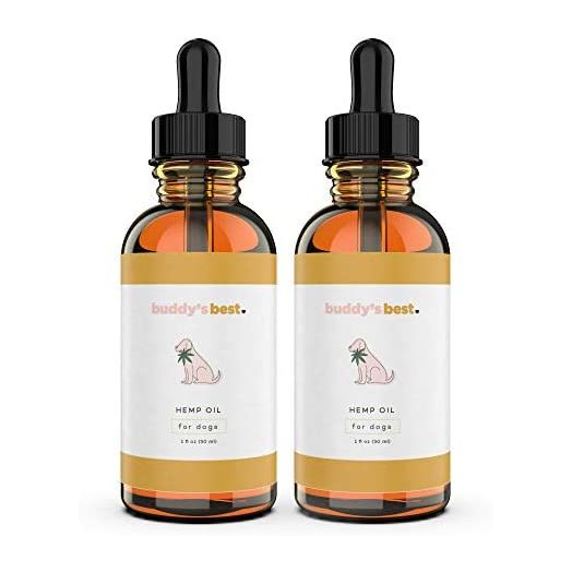 Buddy's Best Hemp Oil Treats for Pets - 100% Cold Pressed Hemp Seed Oil - Omega 3 & 6 for Hip & Joint Health, 2 x 1oz