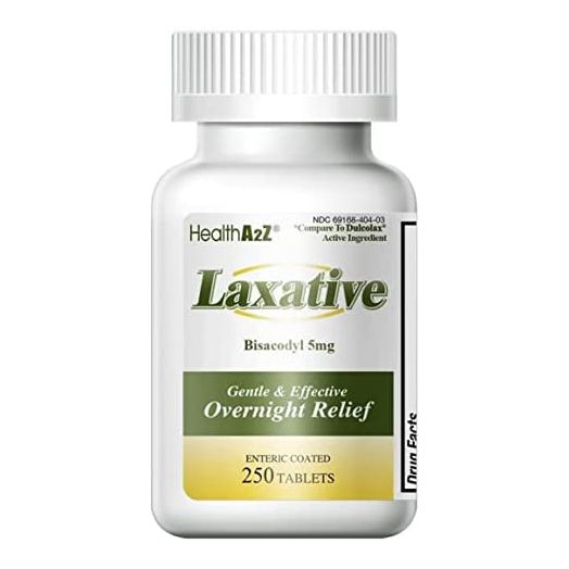 HealthA2Z Laxative (BISACODYL 5MG) 250 Count, Compare to Dulcolax® Laxative Tablets