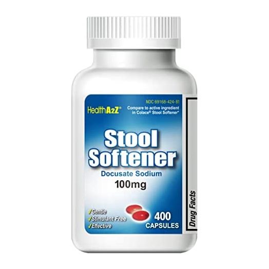 HealthA2Z® Stool Softener | 400 Capsules | Docusate Sodium 100mg | Dependable | Gentle Constipation Relief