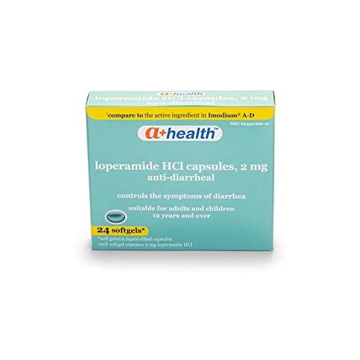 A+ Health Loperamide Hcl 2 Mg Softgels, Anti-Diarrheal, Made in USA, 24 Count (Pack of 1)