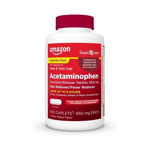 Amazon Basic Care Acetaminophen Extended-Release Tablets, 650 mg, Arthritis Pain, 400 Count