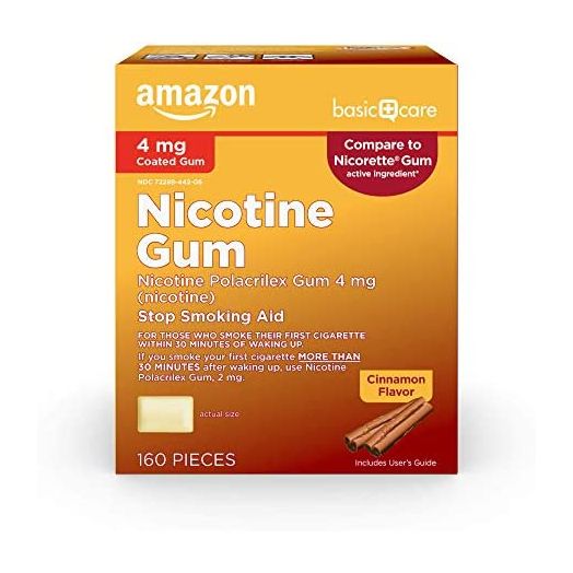Amazon Basic Care Nicotine Polacrilex Gum, 4 Mg (nicotine), Cinnamon Flavor, 160 Count