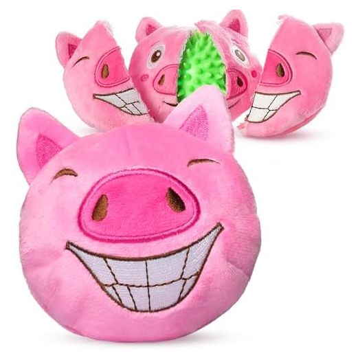 Dog Toys for Aggressive Chewers (3in1) - Squeaky and Interactive - for Medium Dogs, Large & Small Breeds - Puppy Teething Chew Toy - Juguetes Perros - Pink