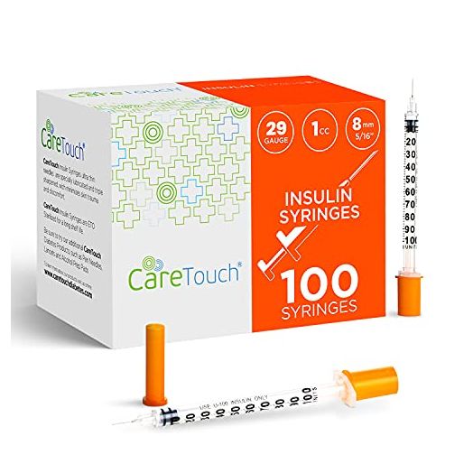 Care Touch Insulin Syringes | 29g 5/16" - 8 mm 1 cc (Pack of 100)