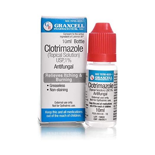 Graxcell Clotrimazole 1% Antifungal Topical Solution, 0.33 Fluid Ounce