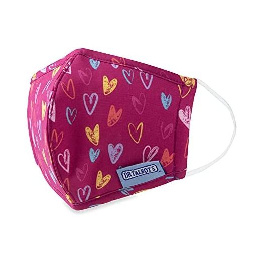 Dr. Talbot's Kid’s Washable Cloth Cup Face Mask for Personal Health by Nuby, Chalk Hearts, 2-5 Years Old Kids
