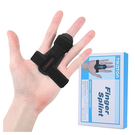 Tikaton Trigger Finger Splint, Adjustable Support, Finger Brace for Alleviating Finger Locking, Popping, Bending, Tendonitis, Stiffness, Pain Relief - Left or Right Hand