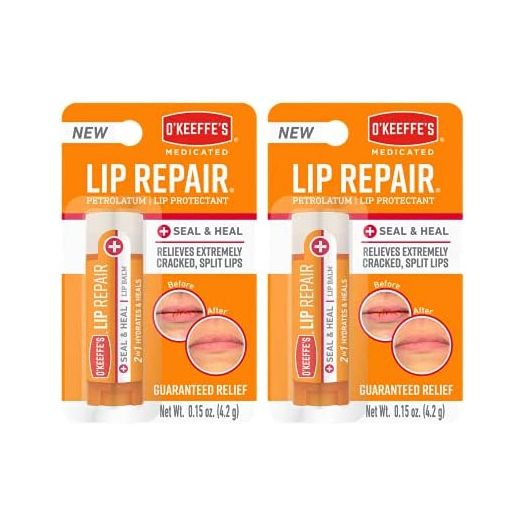 O'Keeffe's Medicated Lip Repair Seal & Heal Lip Protectant, Stick, (Pack of 2)