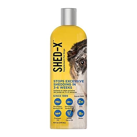 Shed-X Liquid Daily Supplement For Dogs, 16 oz – 100% Natural – Eliminates Excessive Dog Shedding with Daily Supplement of Essential Fatty Acids, Vitamins and Minerals