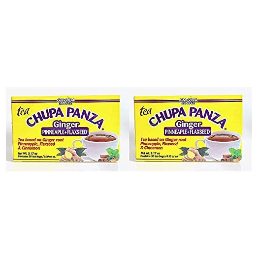 Tea CHUPA Panza, Tea Based ONGINGER Root, PINNEAPPLE, Flaxseed & Cinnamon (30 Tea Bags/0.10 oz Each) (2-Pack)