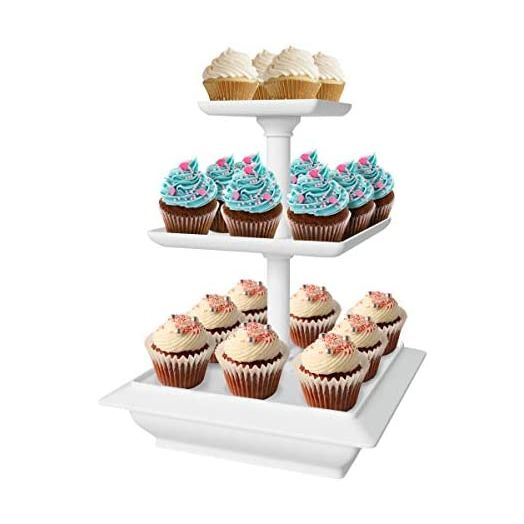 Chef Buddy 3-Tier Cupcake Dessert Stand, White
